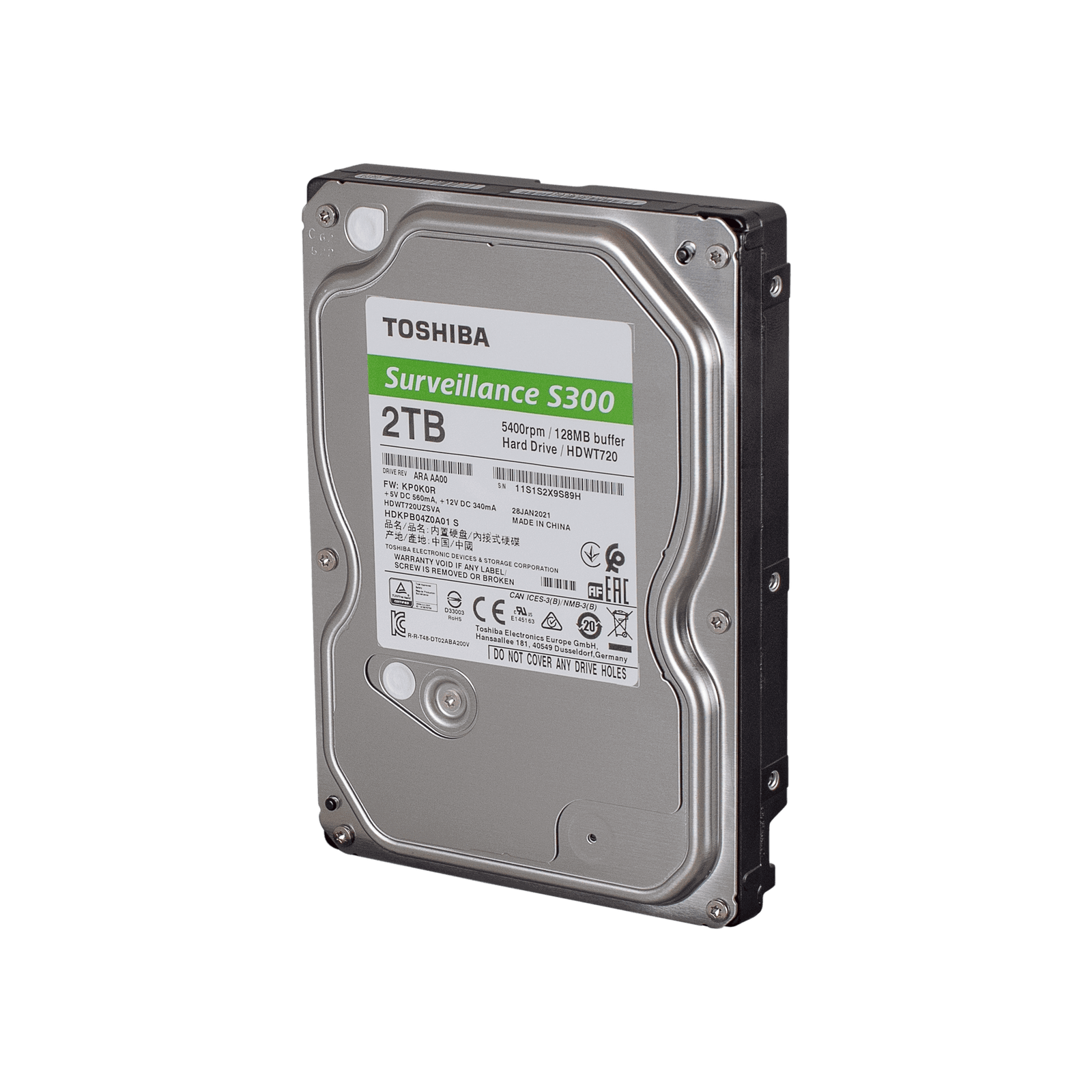 TOSHIBA SurveillanceS300.2TB防犯カメラハードディスク Toshiba 2TB Surveillance Hard Drive - SATA 3.5 Inch – Crystal Vision